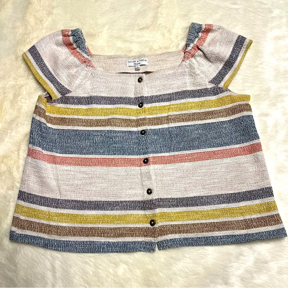 Madewell Multicolor Striped Button-Down Top